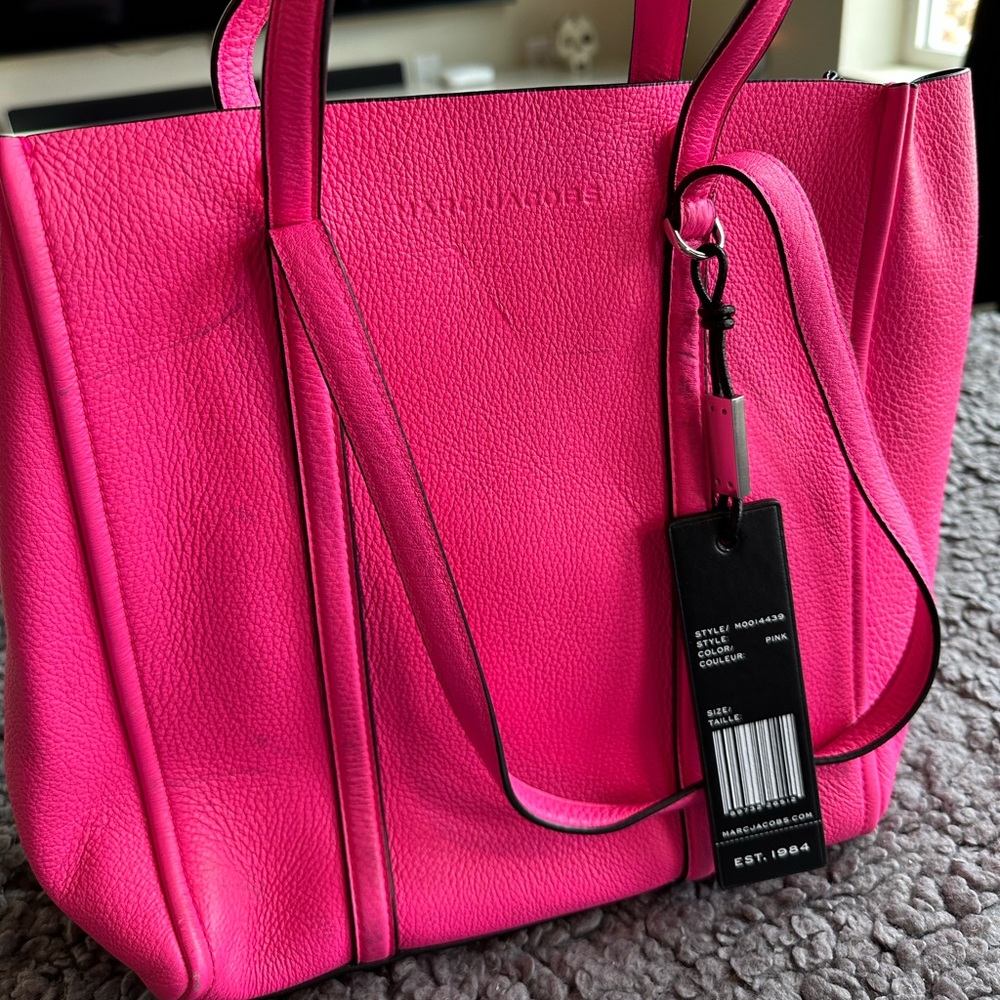 Marc Jacobs Bright Pink Leather Shopper Bag